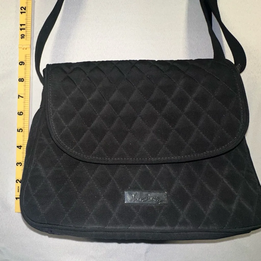 Vera Bradley Purse Crossbody Black Quilted - Image 10