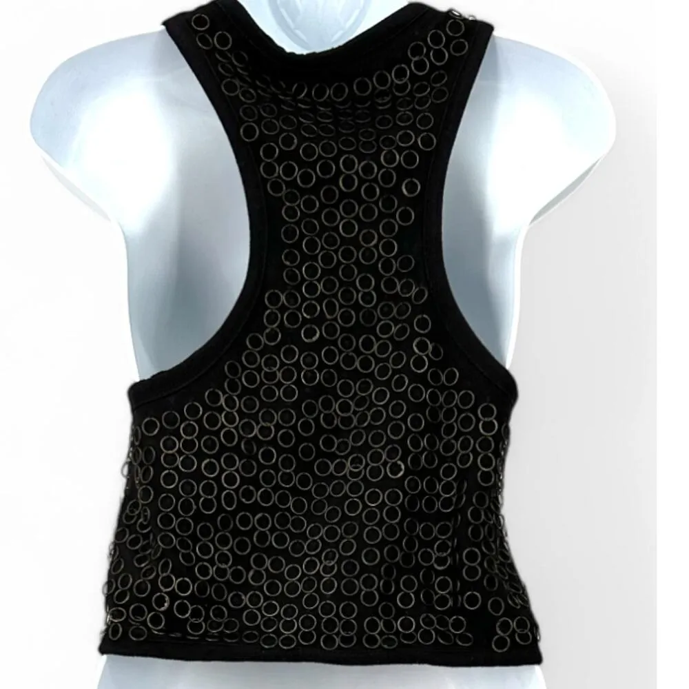 Bershka | M | Vest Studded Metal Circular Beaded Top Women's Sleeveless - Image 2