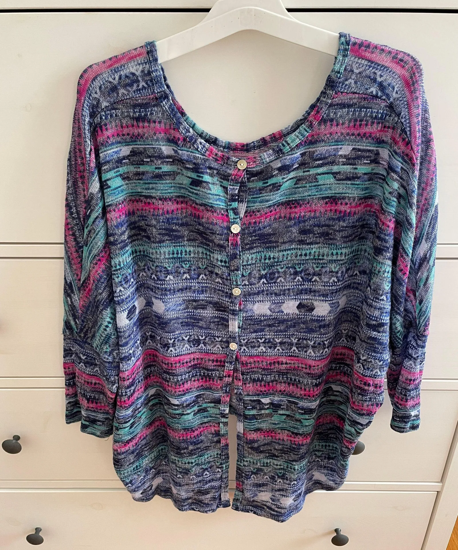 Multicolored Cropped Hi-low Sweater, size L - Image 2