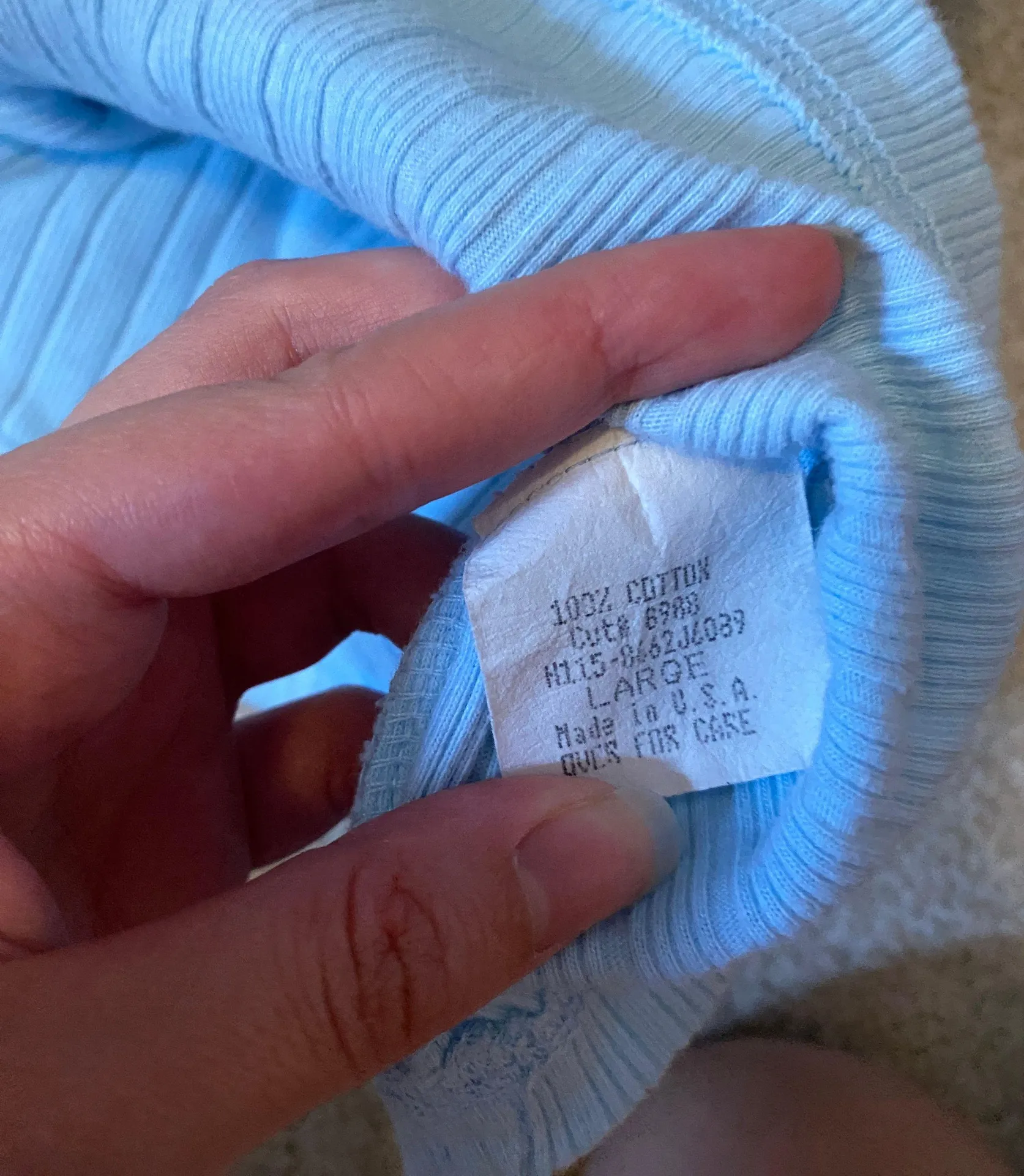 Light Blue Ribbed Henley  - Image 3