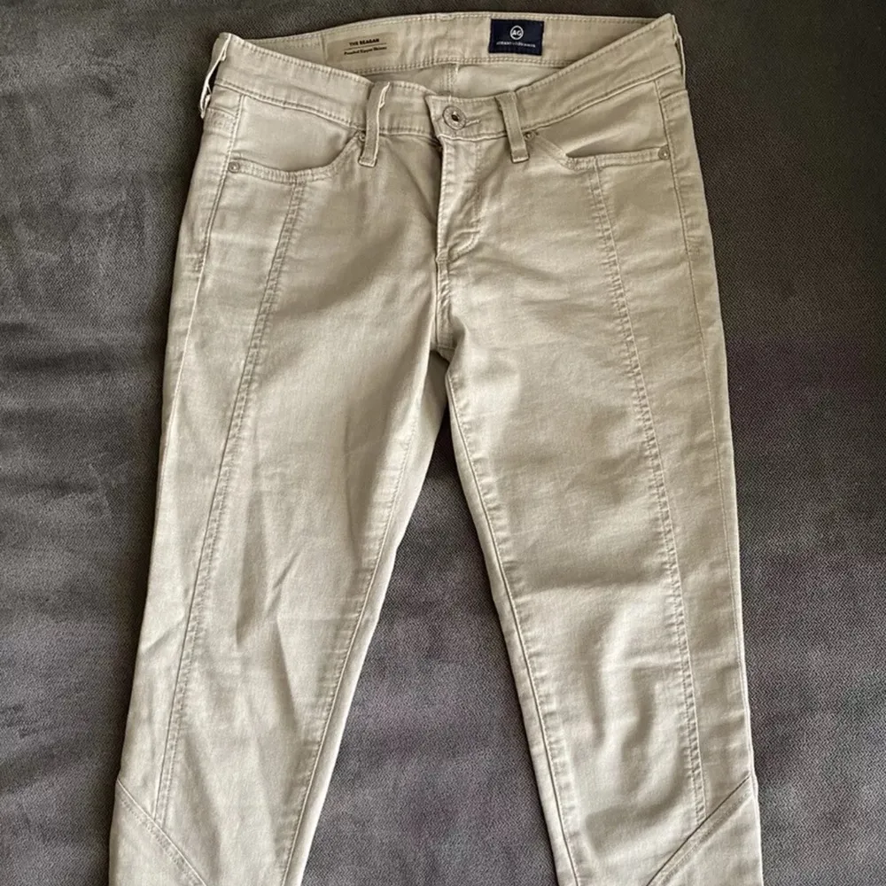 AG Adriano goldschmied The Reagan paneled zipper skinny ivory tan size 27 - Image 7