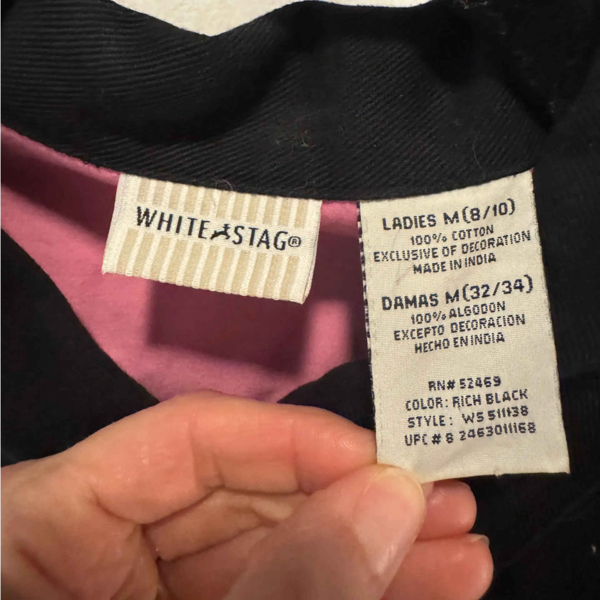 White Stag Vintage Rich Black Cotton Jacket - Image 3