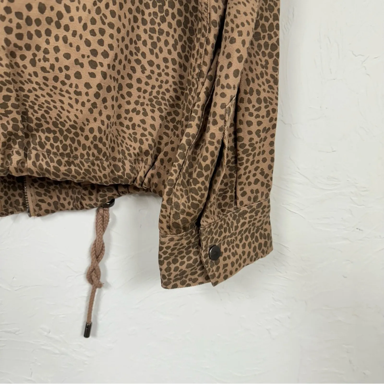 Rails Tan Animal Print Bomber Jacket Lightweight Coat Womens M Brown Leopard - Image 9