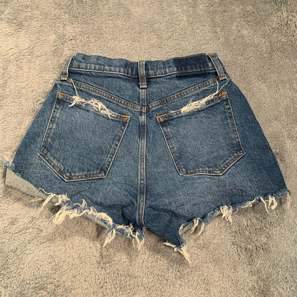 Abercrombie & Fitch mom short high rise  Blue Jean Shorts 25/0 - Image 5