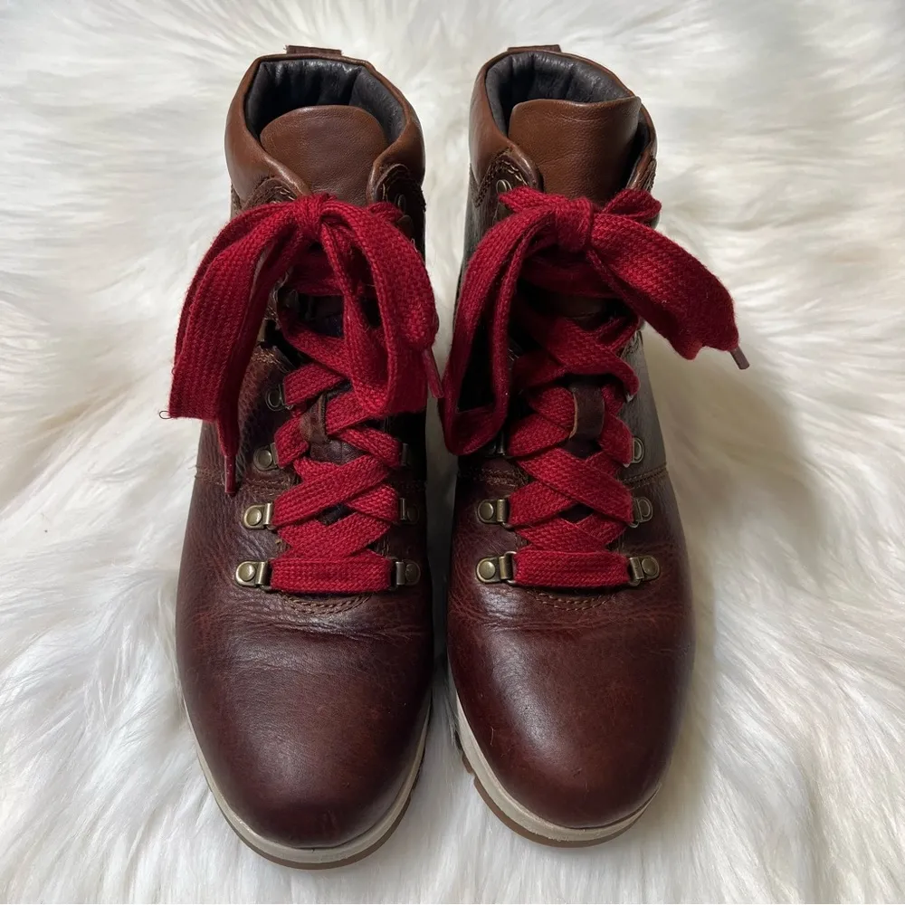 Bionica Womens Dalton red lace up brown leather waterproof hiking boots size 8m - Image 8