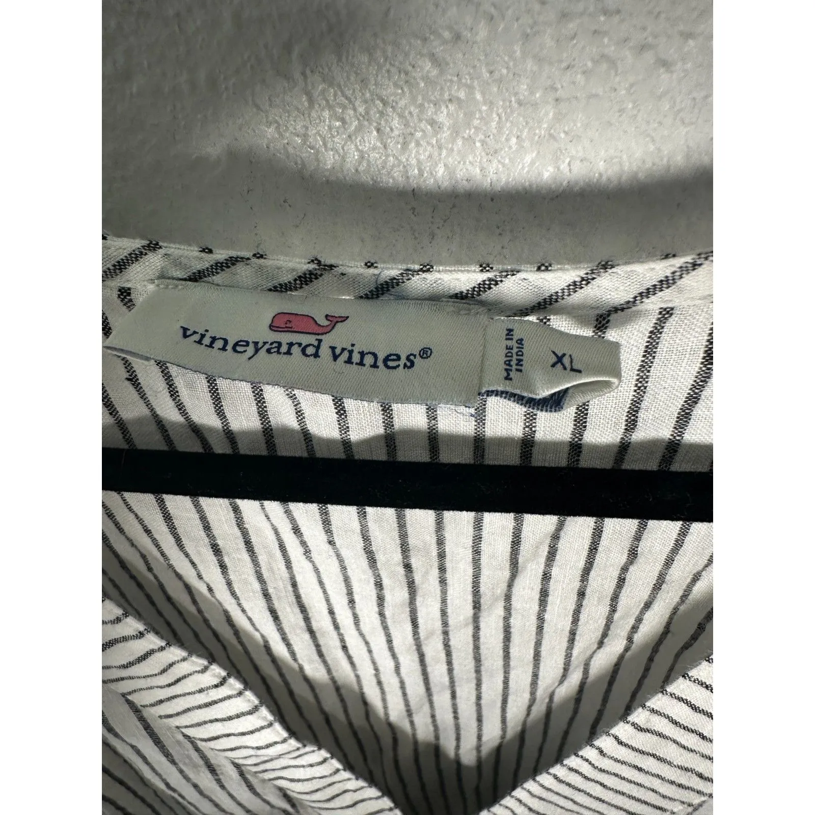 Vineyard Vines Jet Stripe Tiered Babydoll Baby Doll Linen Dress Size XL - Image 8