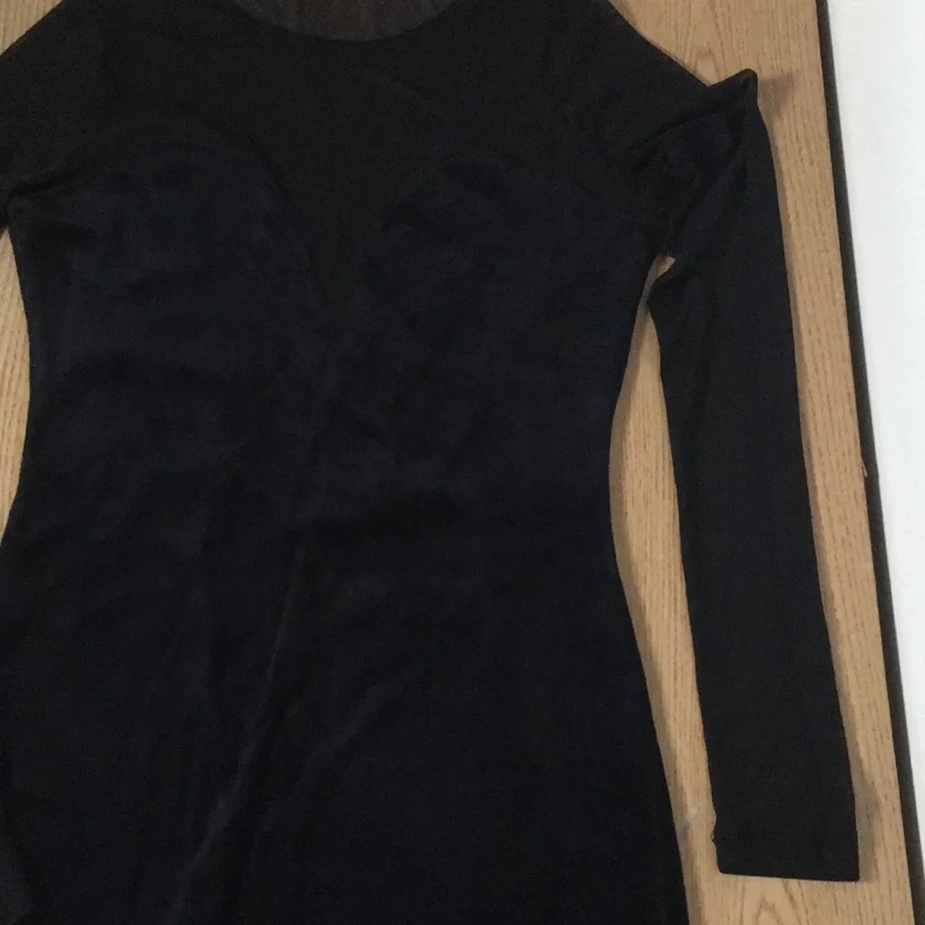 B17 Sexy Women’s Forever 21 Dress Sheer Mesh Long Sleeves Black Size Small - Image 4