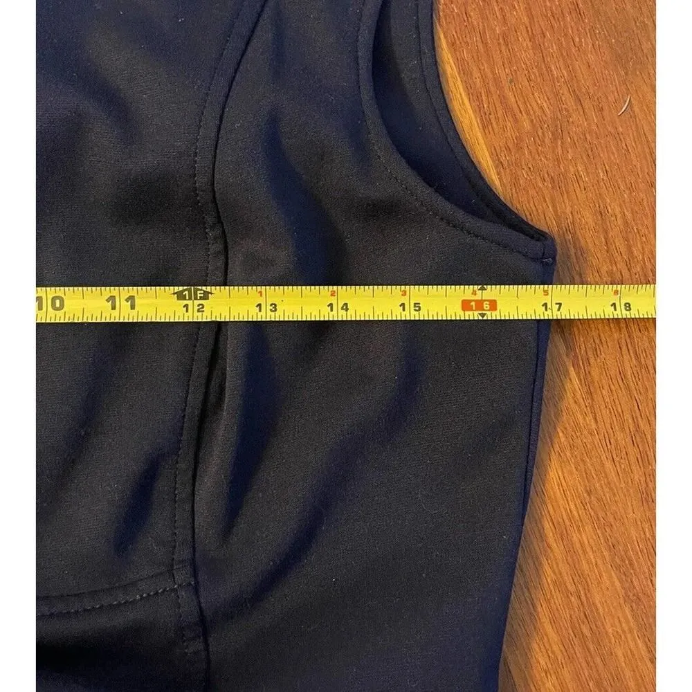 Calvin Klein Sleeveless Dress Navy Blue Womens Size 8 Gold Zipper Detail Sheath - Image 6