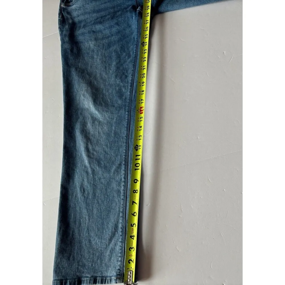 Hudson Midrise Straight Leg Blue Denim Jeans Women's Size 14 Festival Casual - Image 9