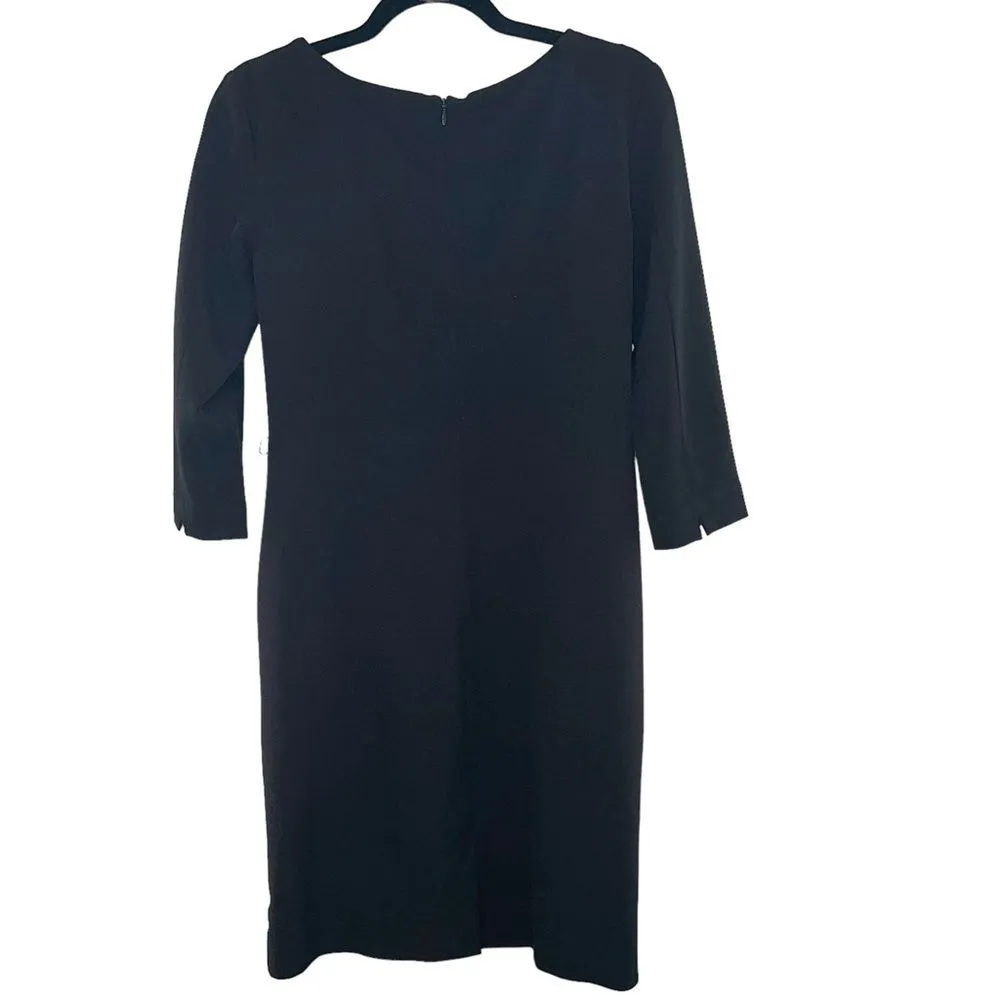 MM Lafleur Black 3/4 Sleeve Sheath Dress Career Work Office Size 2 - Image 5