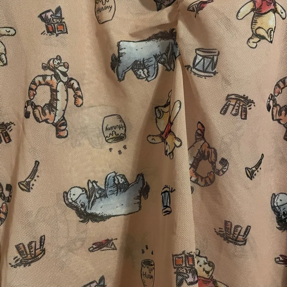 Disney Winnie The Pooh Sheer Mesh Lettuce Hem Long Sleeve Top Sz Medium - Image 3