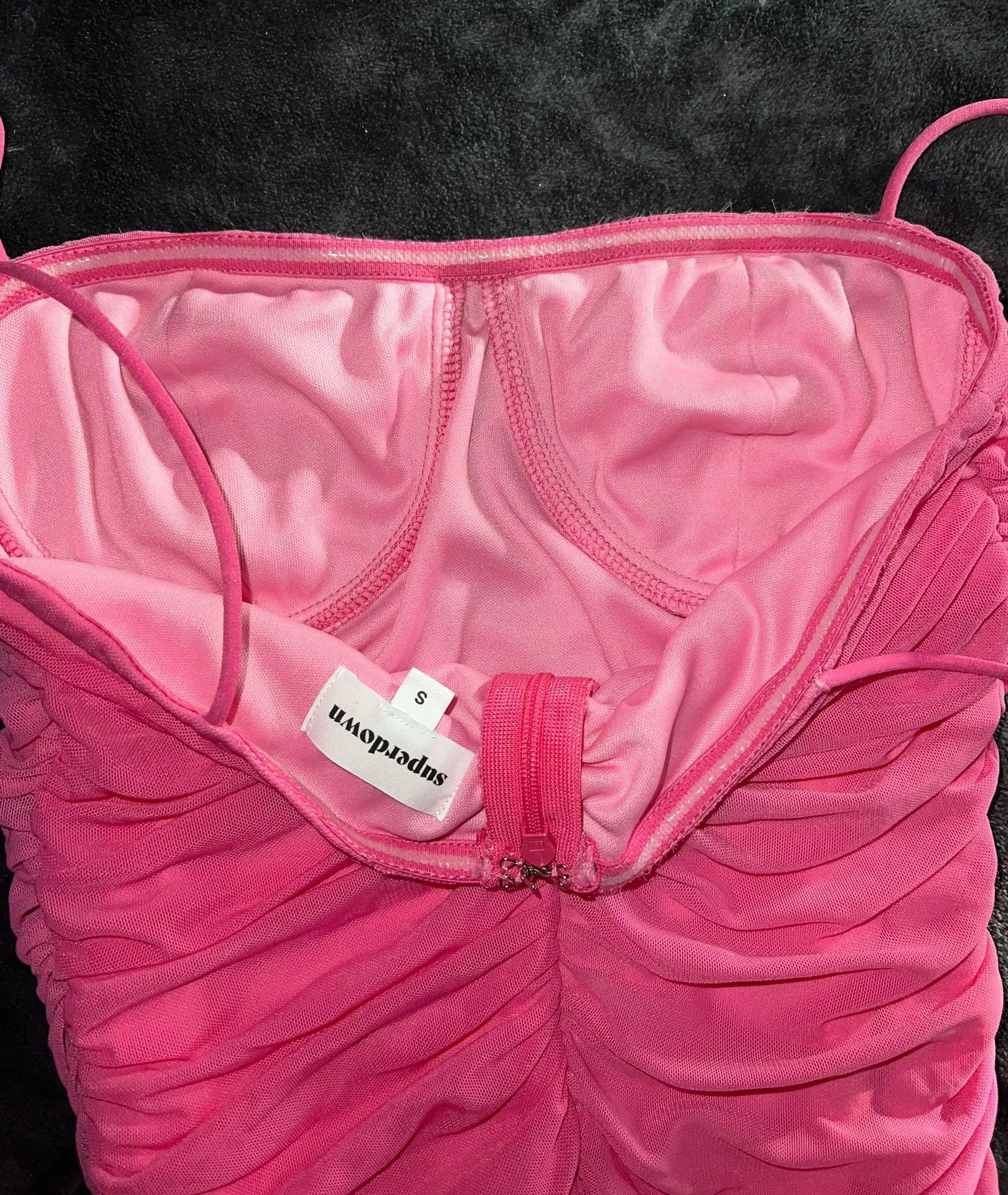 Emmie Mesh Mini Dress in Hot Pink - Image 7