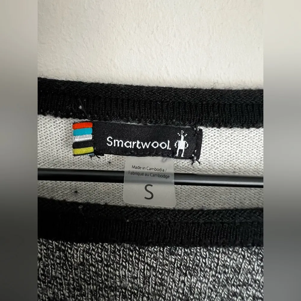 Smartwool Shadow Pine Color Block Sweater long sleeve black ski wool blend dark - Image 3