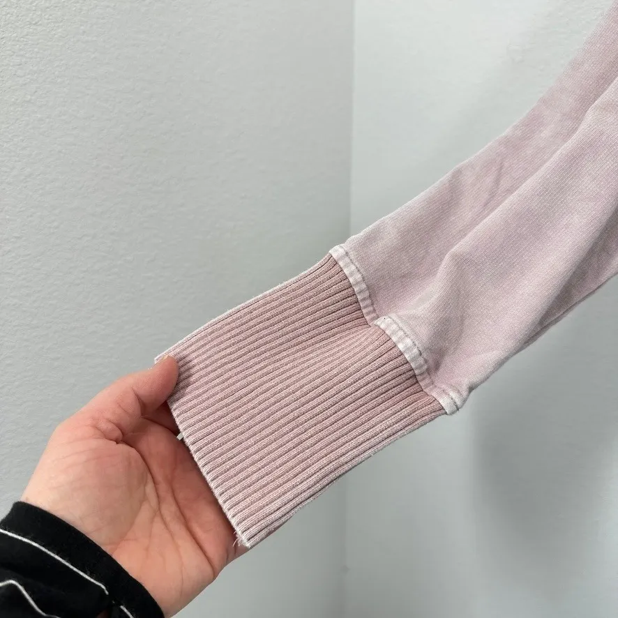 Jane + Delancy Pink Washed Henley Sweatshirt Long Sleeve Pullover Top Size S - Image 4