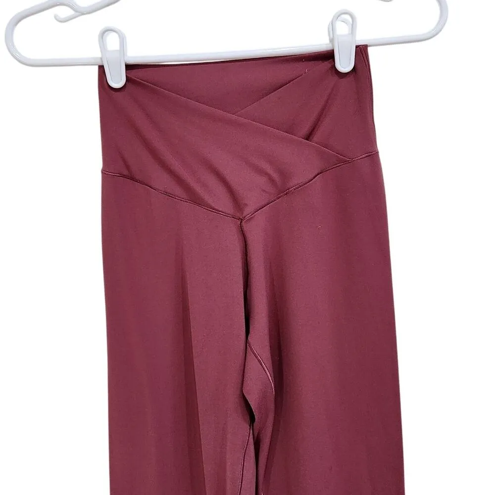 OFFLINE Aerie Real Me High Waisted Crossover 7/8 Leggings Wine Red Size Small - Image 3