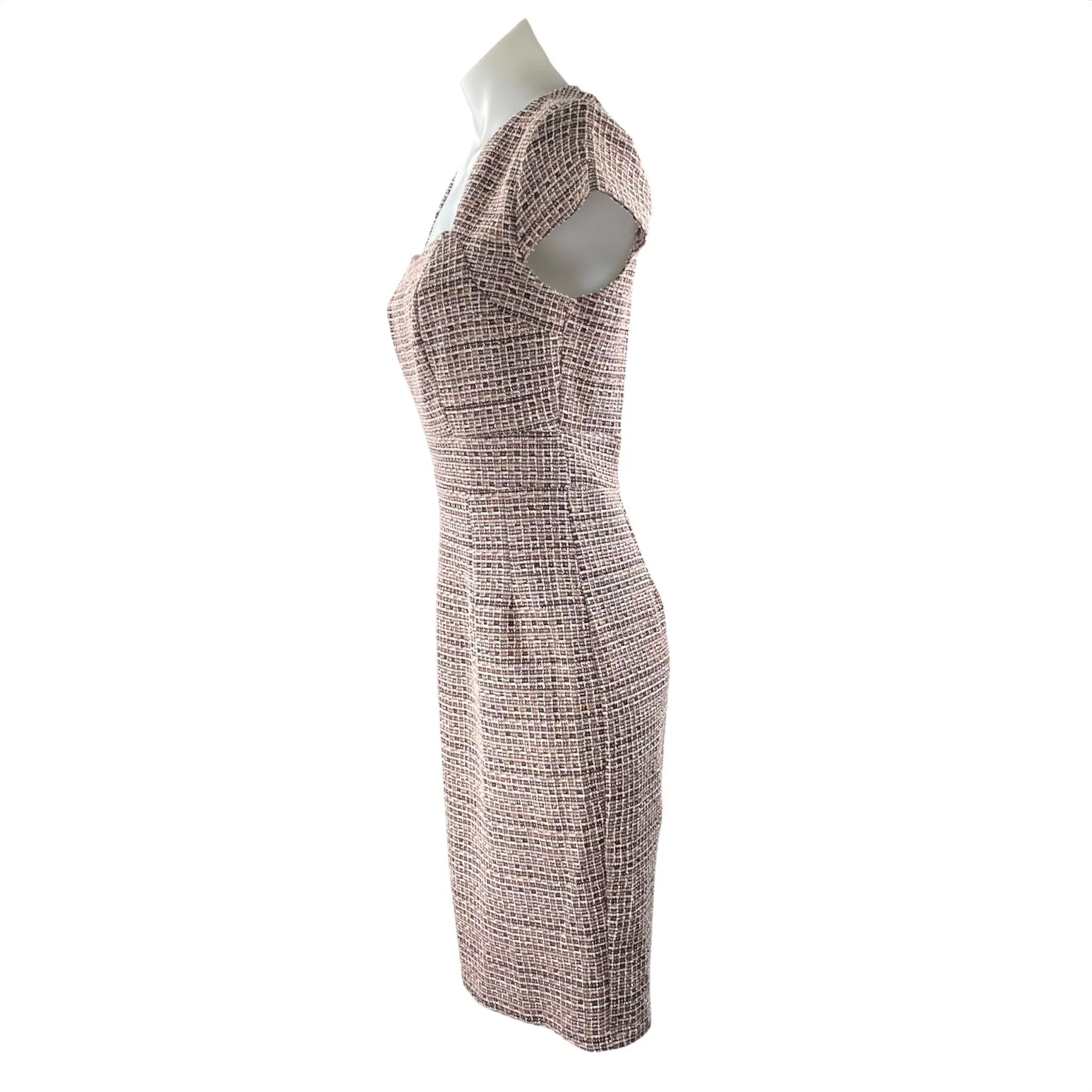 NEW Grace Karin Women's Pink Tweed Cap Sleeve Knee Length Pencil Sheath Dress S - Image 2