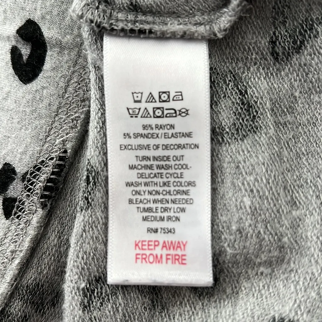 Tabitha Webb Pants Women Small Gray Black Cheetah Print‎ Sleepwear Lounge Jogger - Image 6