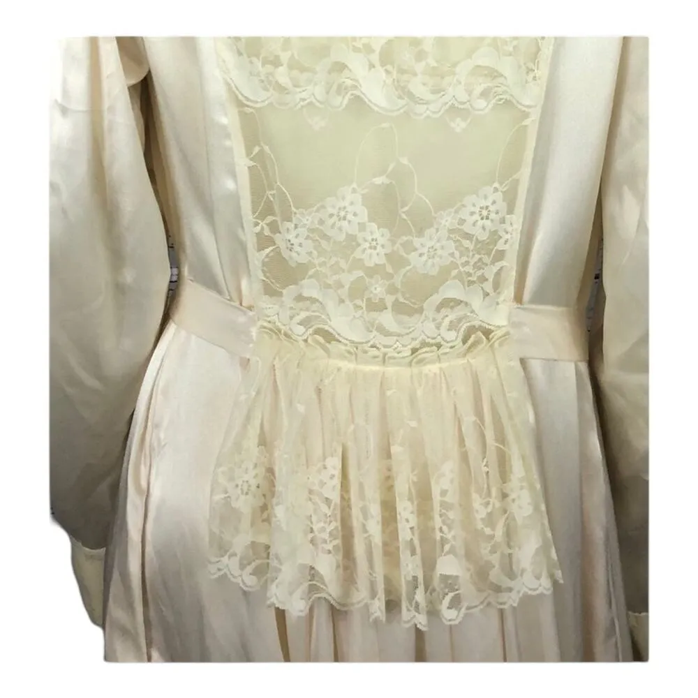 Vintage Victoria’s Secret gold label lace Victorian Edwardian robe size small - Image 8