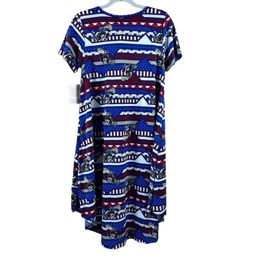 LulaRoe Carly Women's Patriotic Motorcycle Dress - Image 2