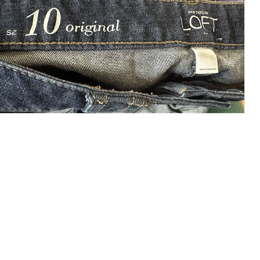 Ann Taylor LOFT Denim‎ Shorts Cuffed Blue Casual Summer Wear Size 10 - Image 4