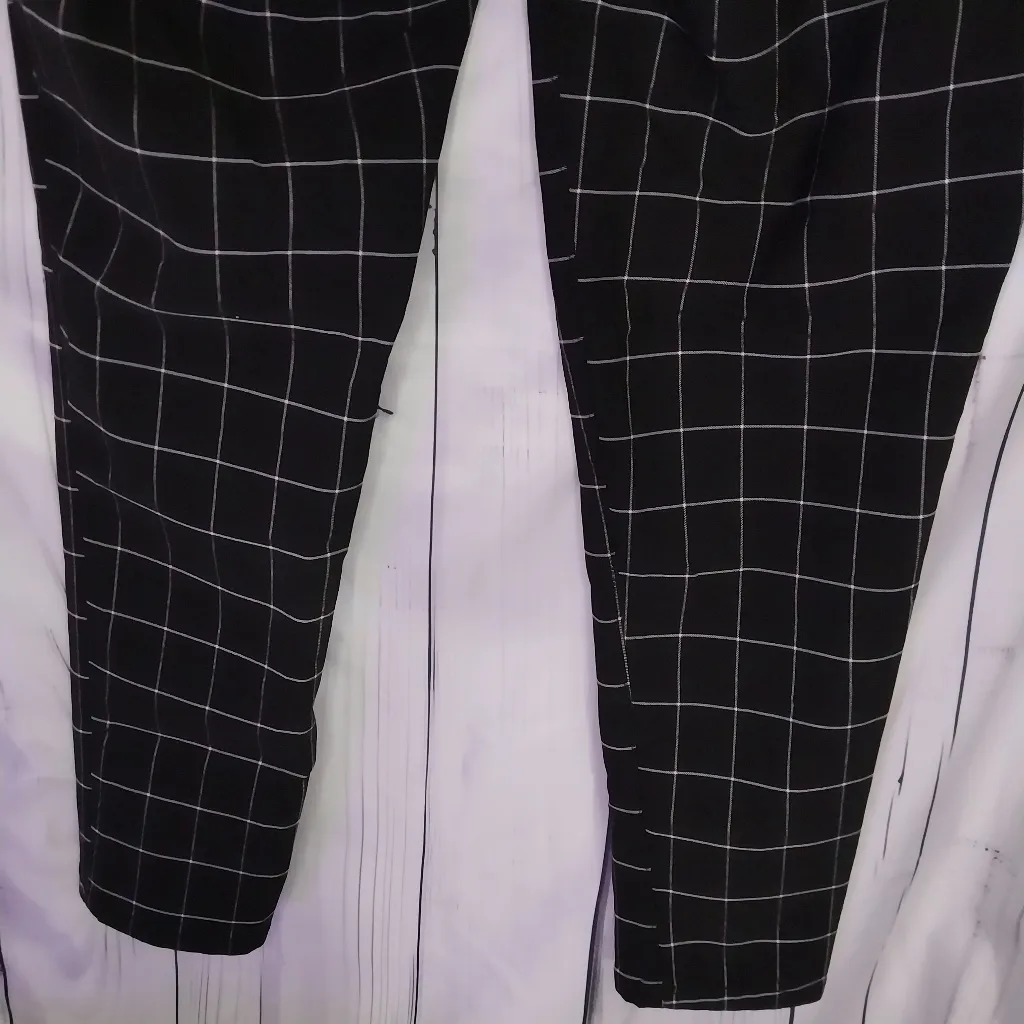 Sabrina Lauren Retro Grunge Black and White Checkered Ankle Pants Size 18W - Image 9