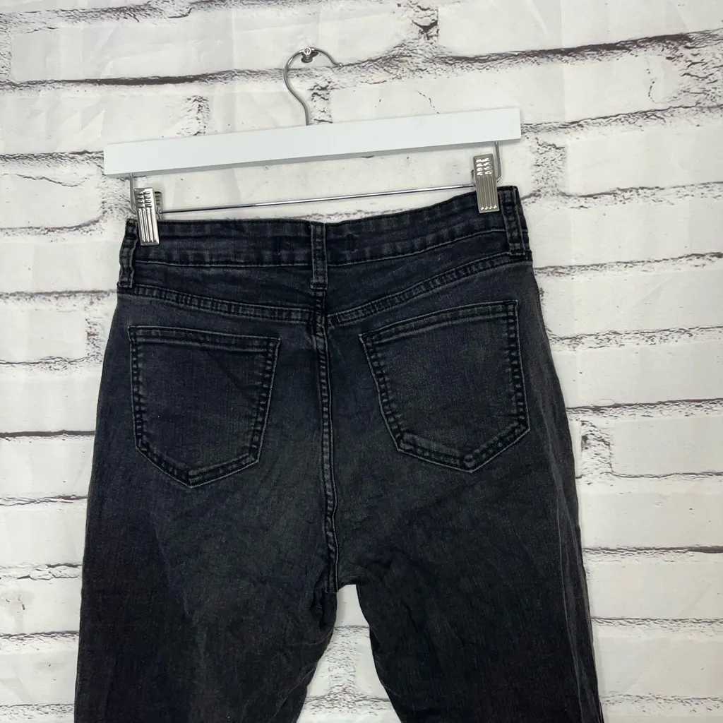 Eunina Clara High Rise Black Cropped Skinny Jeans Women’s 7 Distressed Raw Hem - Image 9