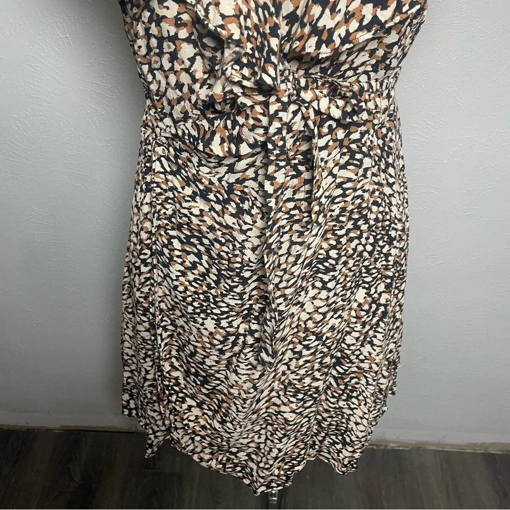 Free‎ People Ruffle V-Neck Flutter Sleeve Tie Waist Dress L | Boho Feminine - Image 6