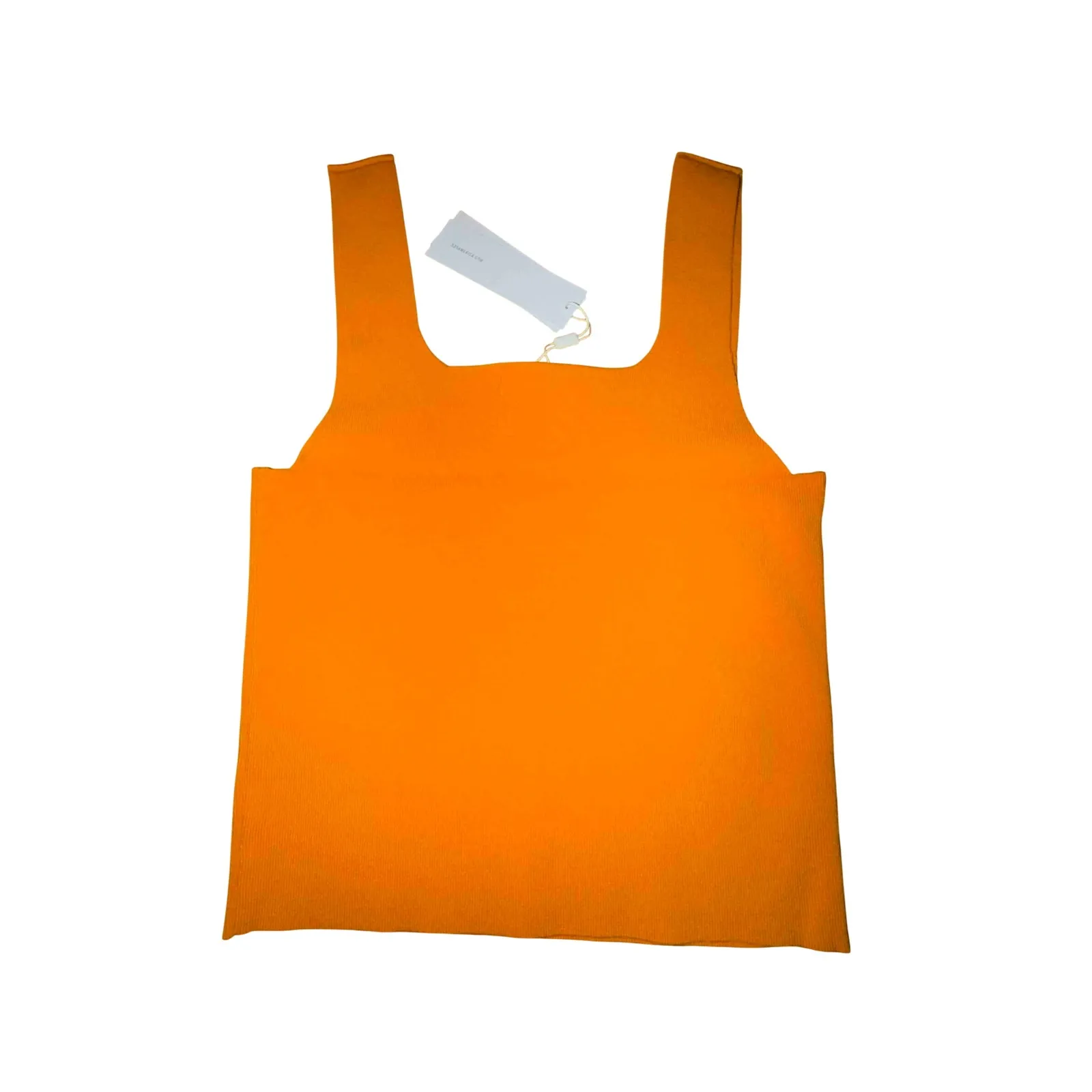 525 America Turmeric Orange Ribbed Square Neck Tank Top, Size S, NWT - Image 3