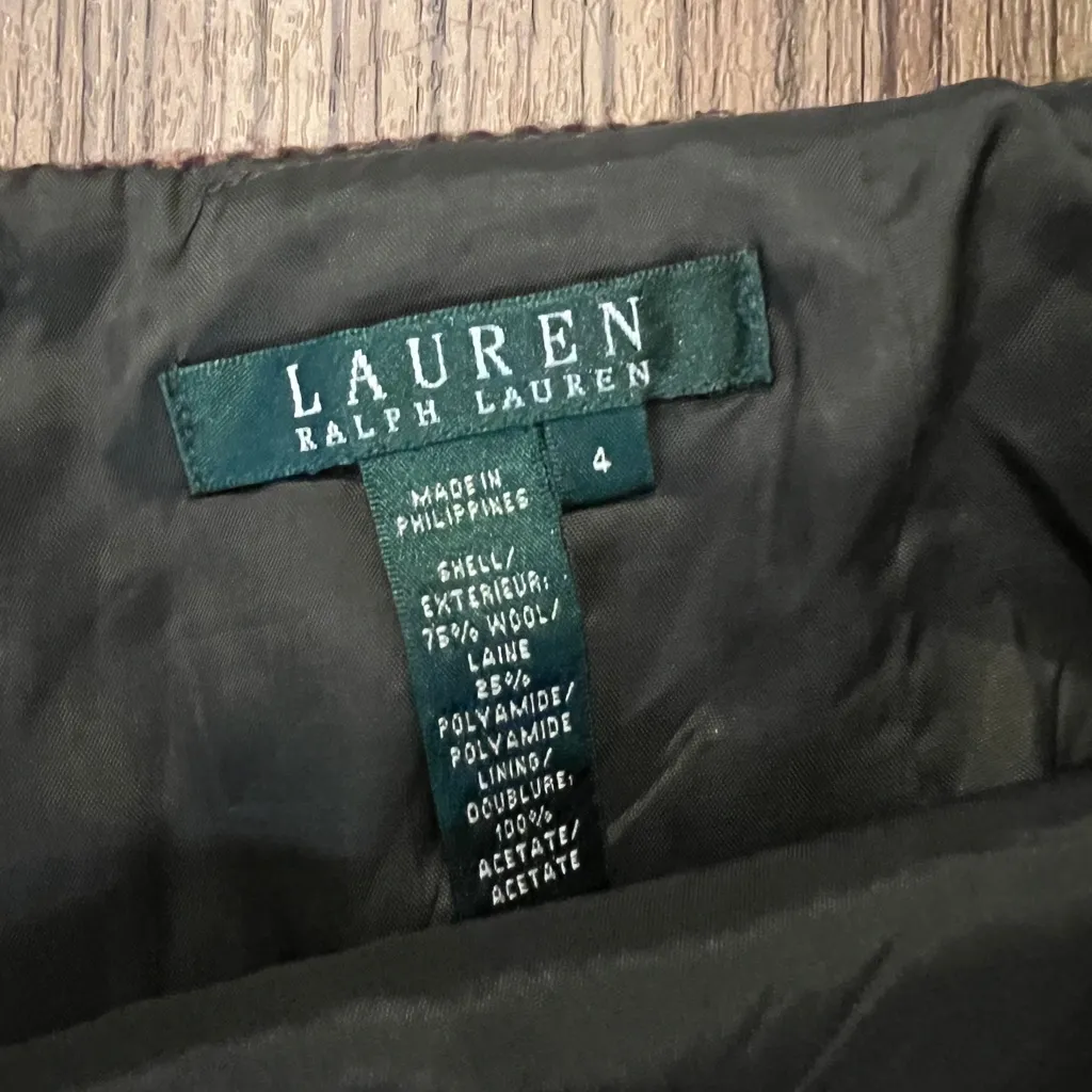 Vintage Ralph Lauren Brown Green Plaid Pencil Skirt Classic Timeless Style - Image 8