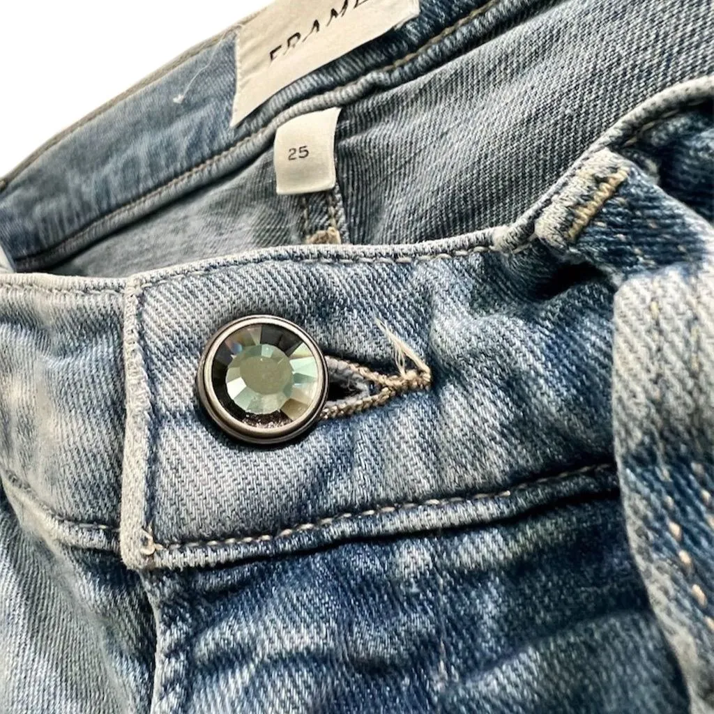 Frame Le High Straight Jeans Women's Size 25 Blue Medium Wash Denim - Image 3