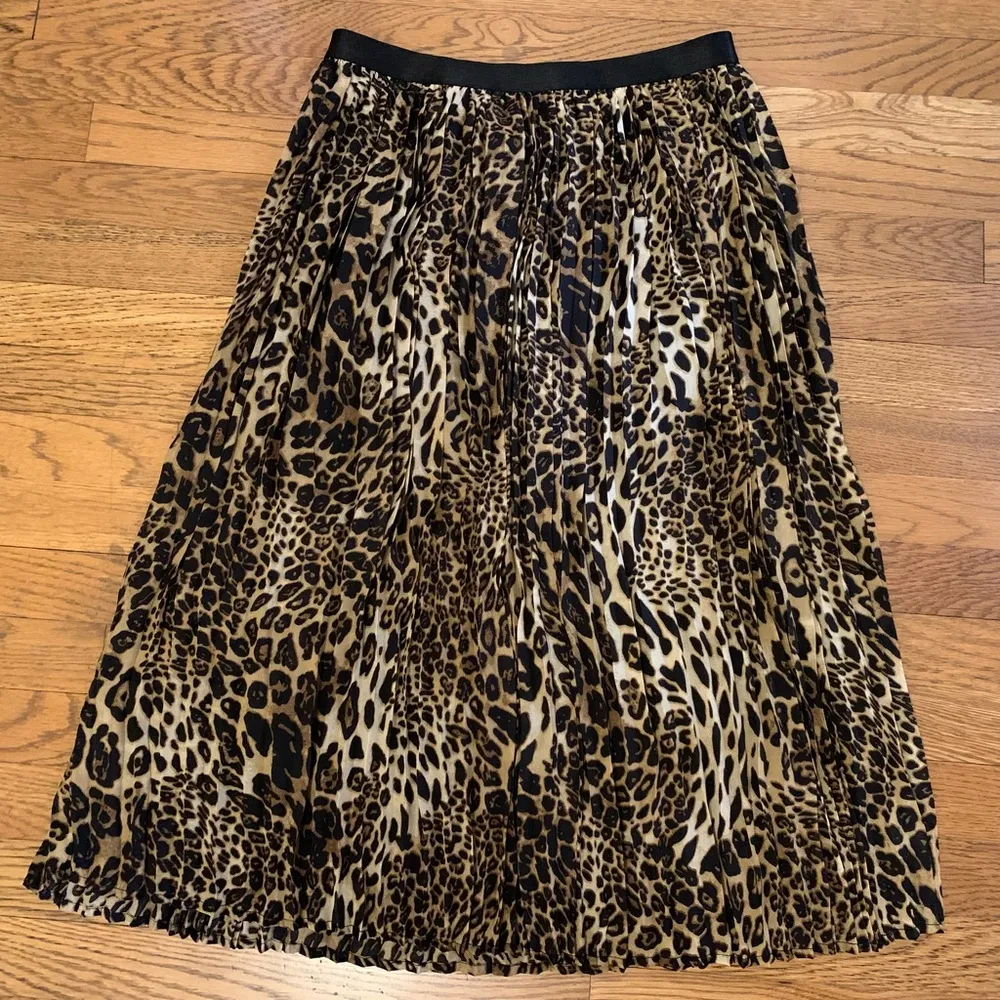 animal print elastic waist midi skirt size Large - Image 6