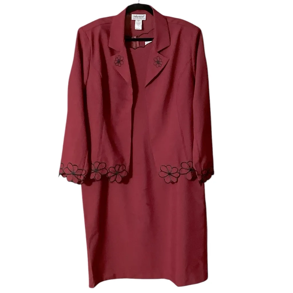 Vintage R & M Richard’s 2 Piece Maroon Dress Suit - Image 9