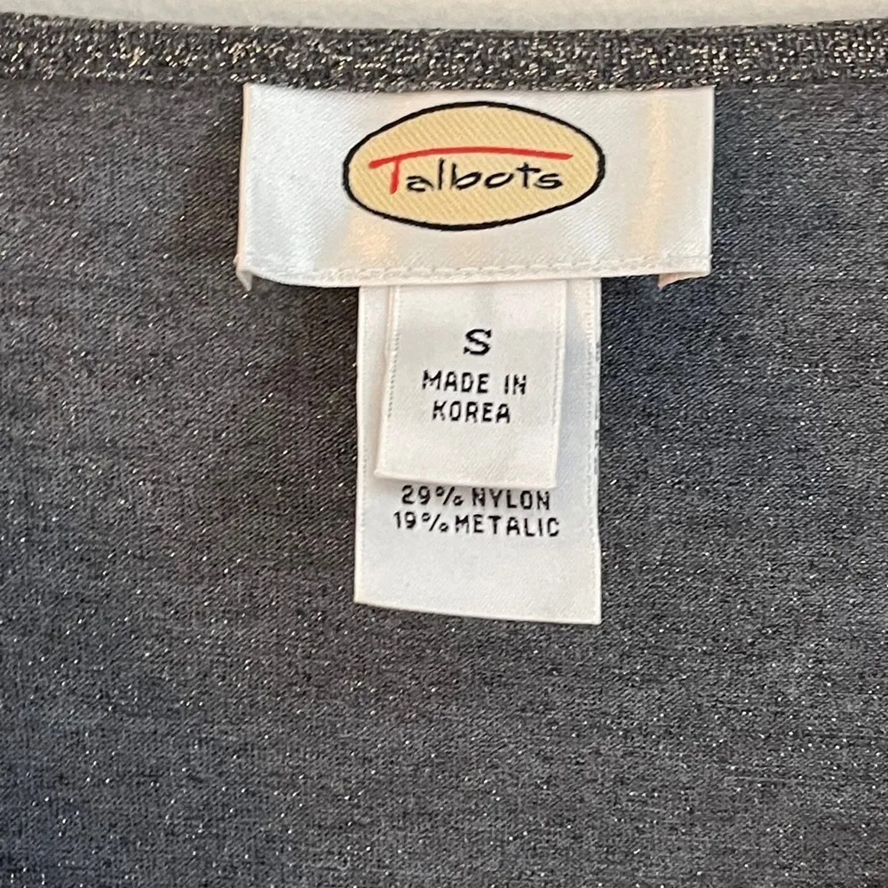 Sparkly Metallic Silver Drape Neck Top Modal Womens Small Y3K Baddie - Image 6