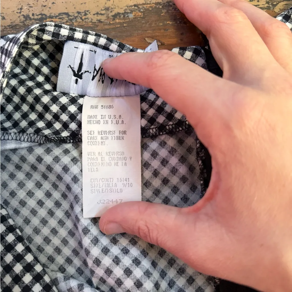 Vintage All That Jazz Gingham Floral Mod Inspired Shift Dress ~ Size 10 (M) 💚🍄 - Image 9