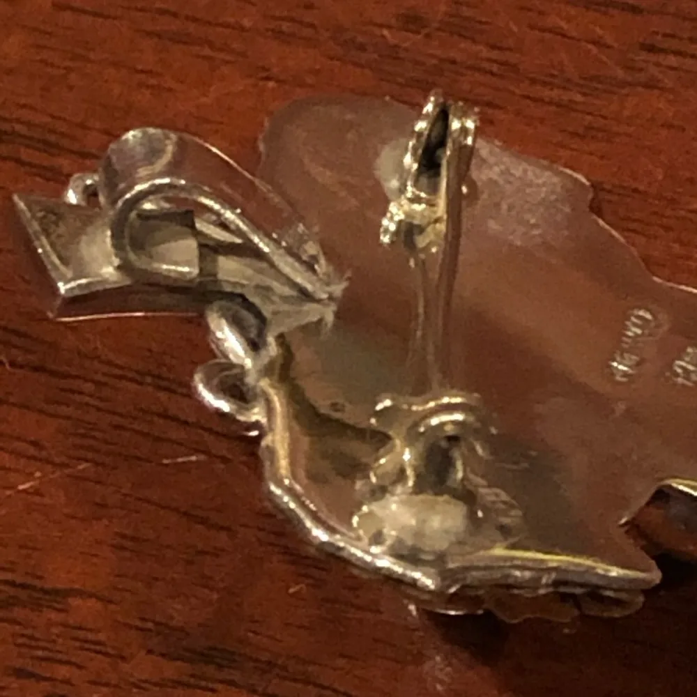 Vintage Signed 925 Silver Mexico Grape Brooch Pendant - Image 9