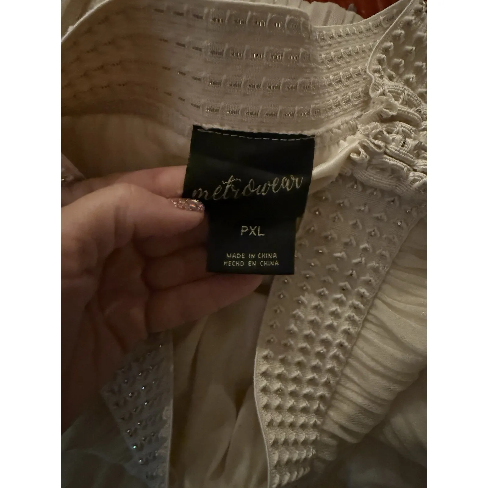 Metrowear New York Metrowear Pleated Chiffon Midi Skirt Beige Pearl Waist PXL Black Size undefined - Image 5