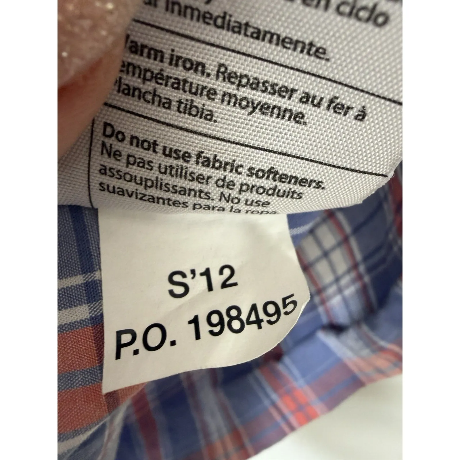 Carhartt Womens WS013 Plaid Button Up Shirt Blue White Red Long Sleeve Large 12 - Image 6