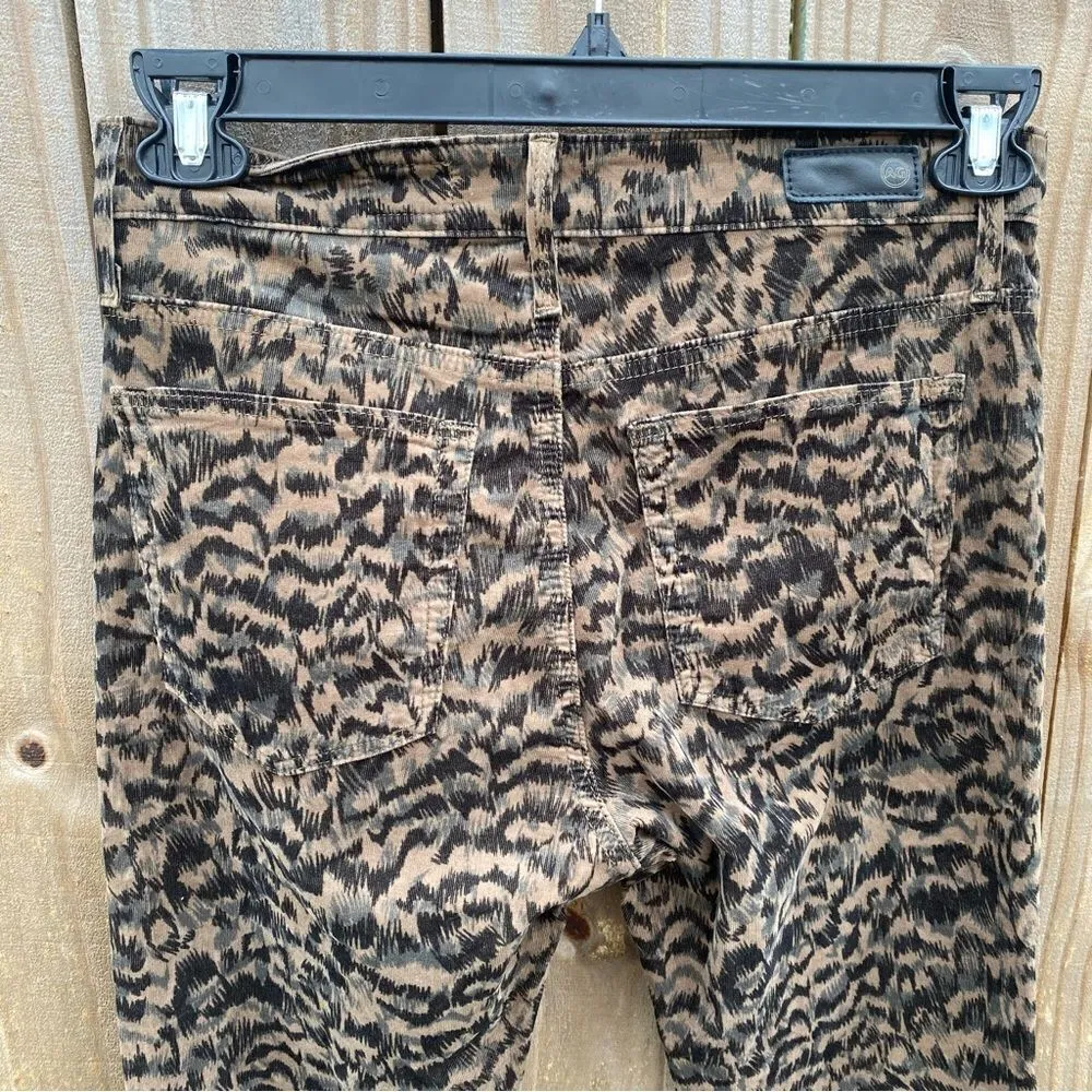 AG Adriano Goldschmied Women's Leopard Print Corduroy Farrah Skinny Ankle jeans - Image 7
