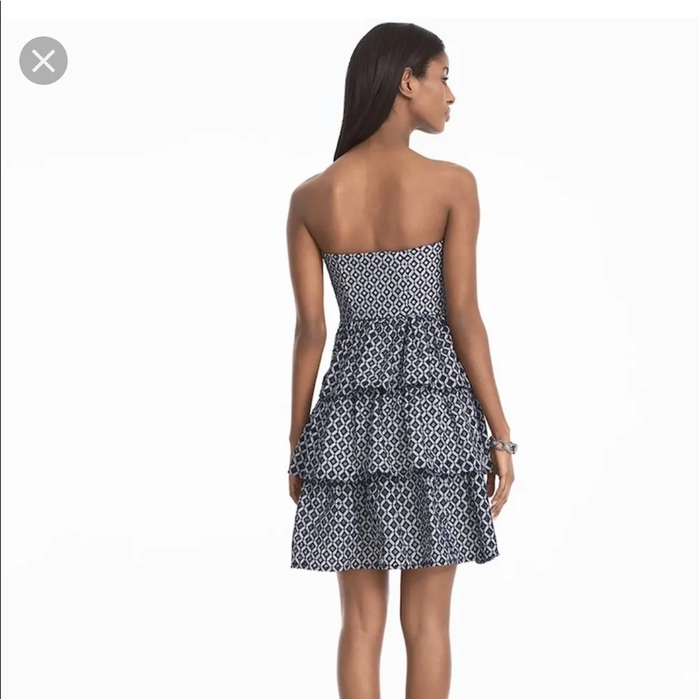 WHBM strapless tiered ruffle eyelet dress - Image 8