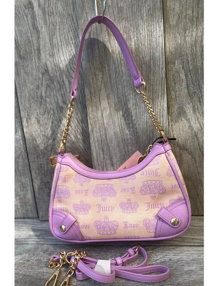 Vintage Juicy Couture Shoulder Bag with Gold Bow Charm - Image 2