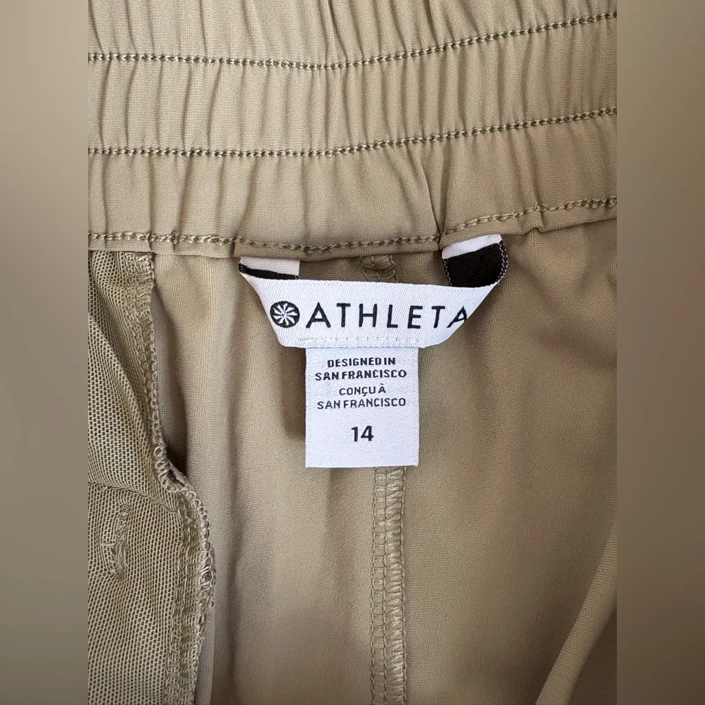 Athleta Women’s Pinnacle Trousers Olive Branch Green High Rise Wide Leg 14 NWT - Image 5