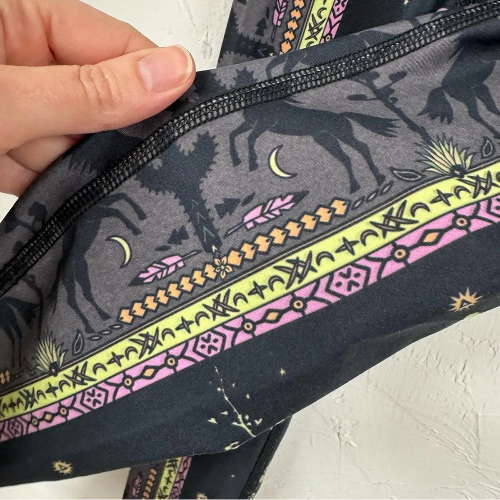 Teeki Wild & Free Horse & Cactus Print Full Length Leggings Womens XS Athletic - Image 5