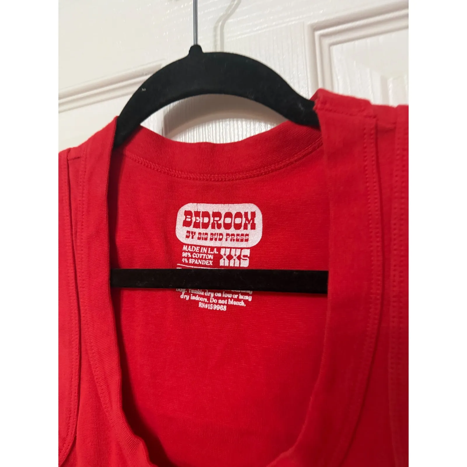 Big Bud Press Bedroom Tank Top Red Scoop Neck XXS Cotton Spandex Made in LA - Image 2