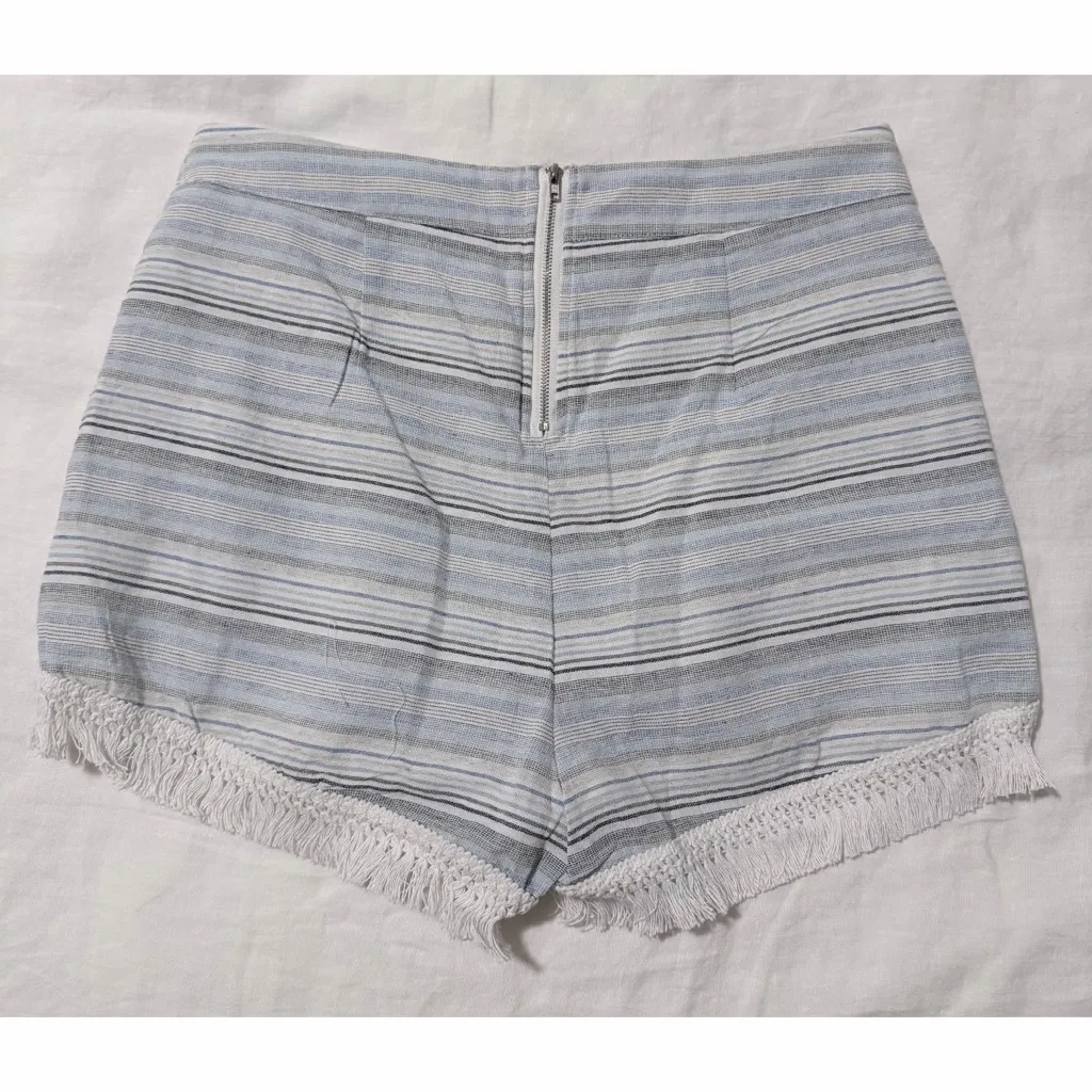 Lulu's Savvy Blue and White Striped Shorts Size M - Image 4