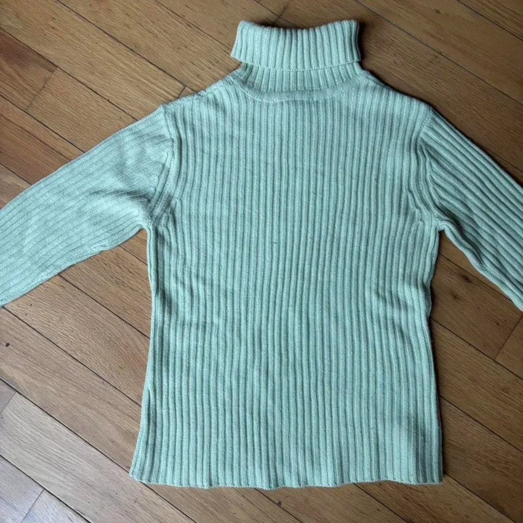 Reference Point Vintage Y2K Cable Knit Green Turtleneck Sweater - Image 5