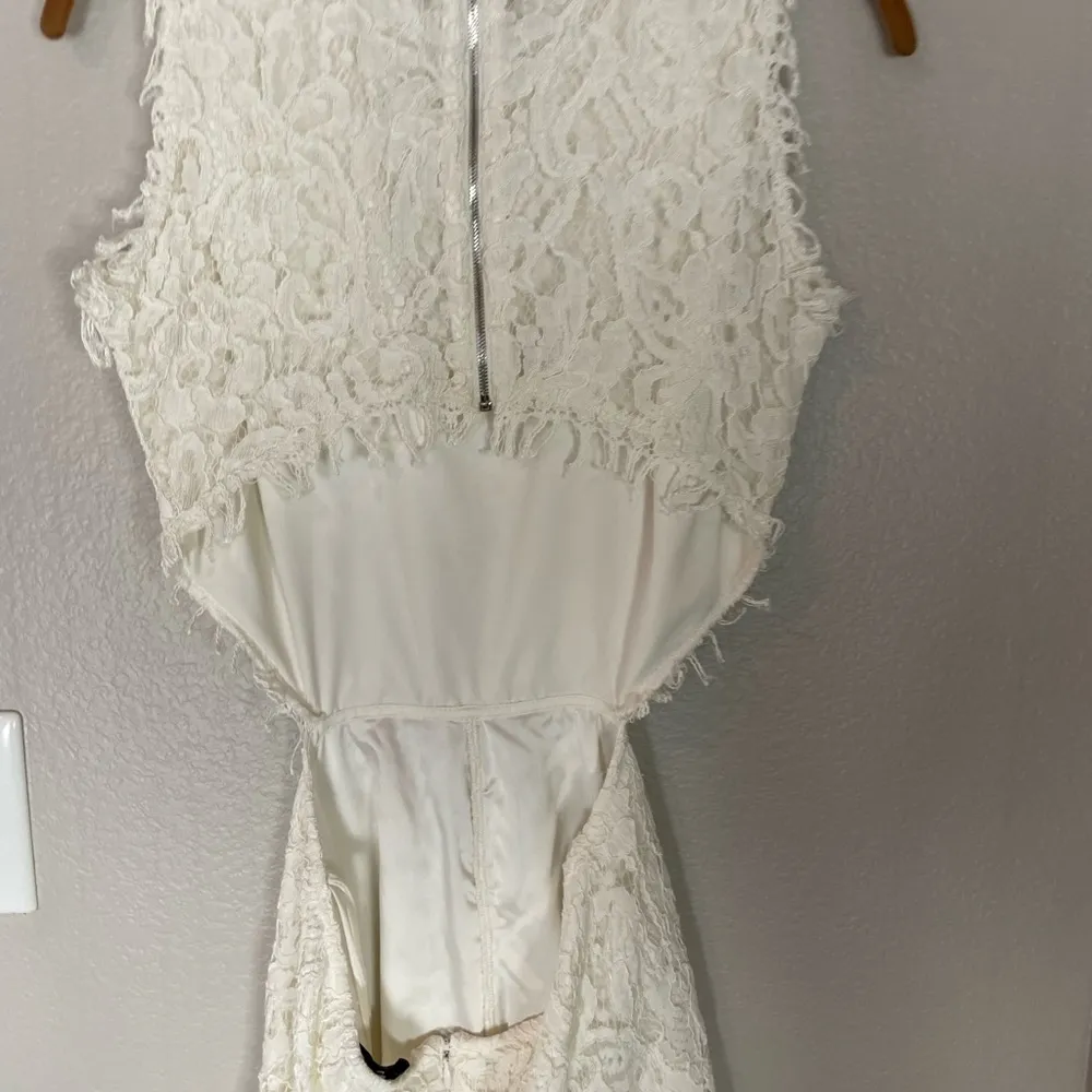 Alexis White Lace Open Back Romper Small - Image 7