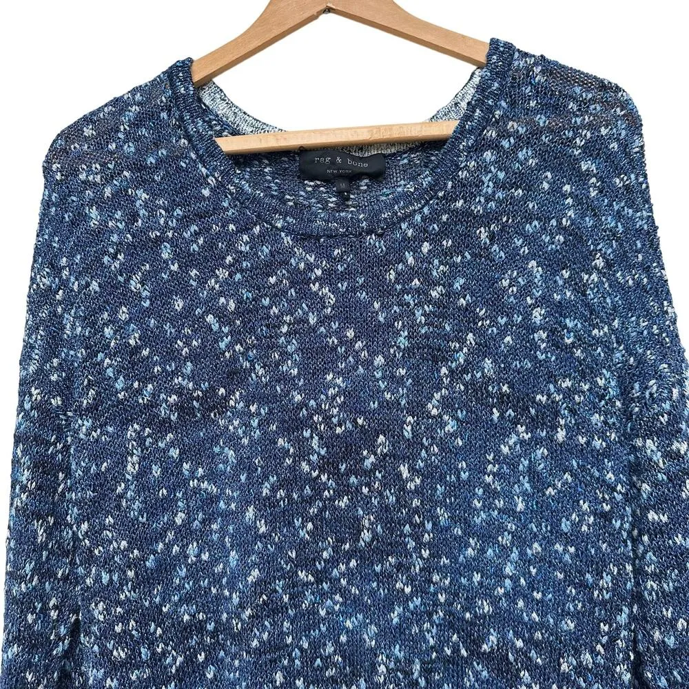 Rag & Bone Knit Sweater - Size M - Navy & White Blend - Image 2