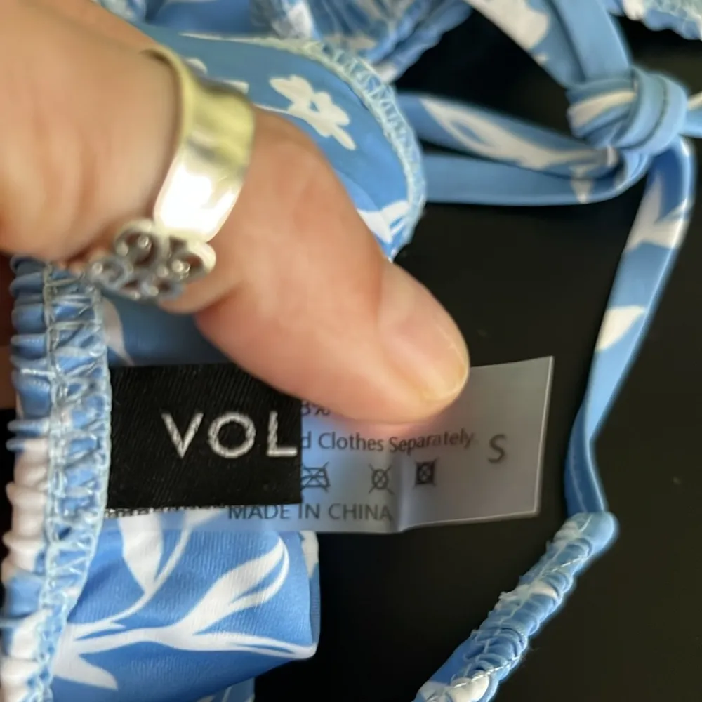 VOLAFA Women's Triangle Bikini Set Blue - Image 3