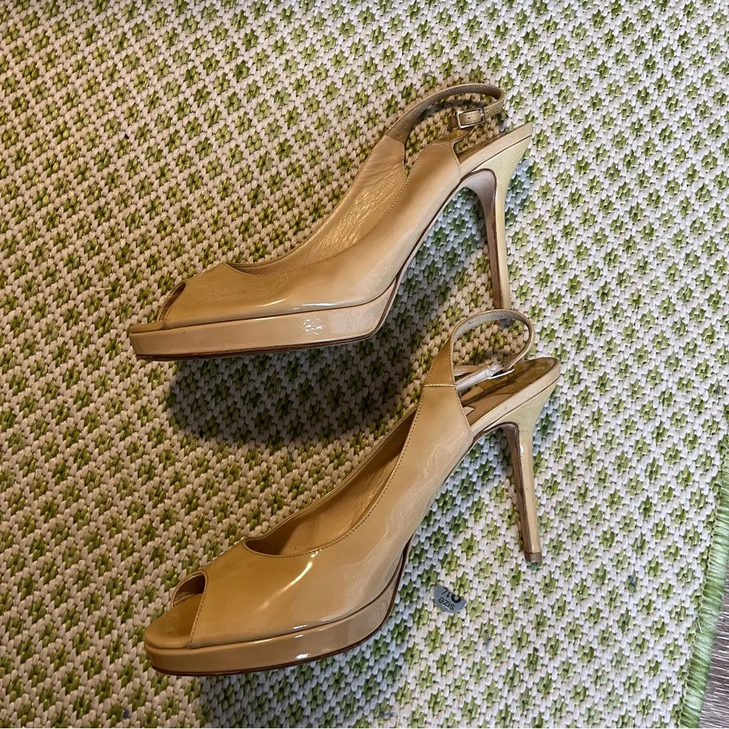 Jimmy Choo Peeptoe Slingback Heel Nude 4.5” - Image 7