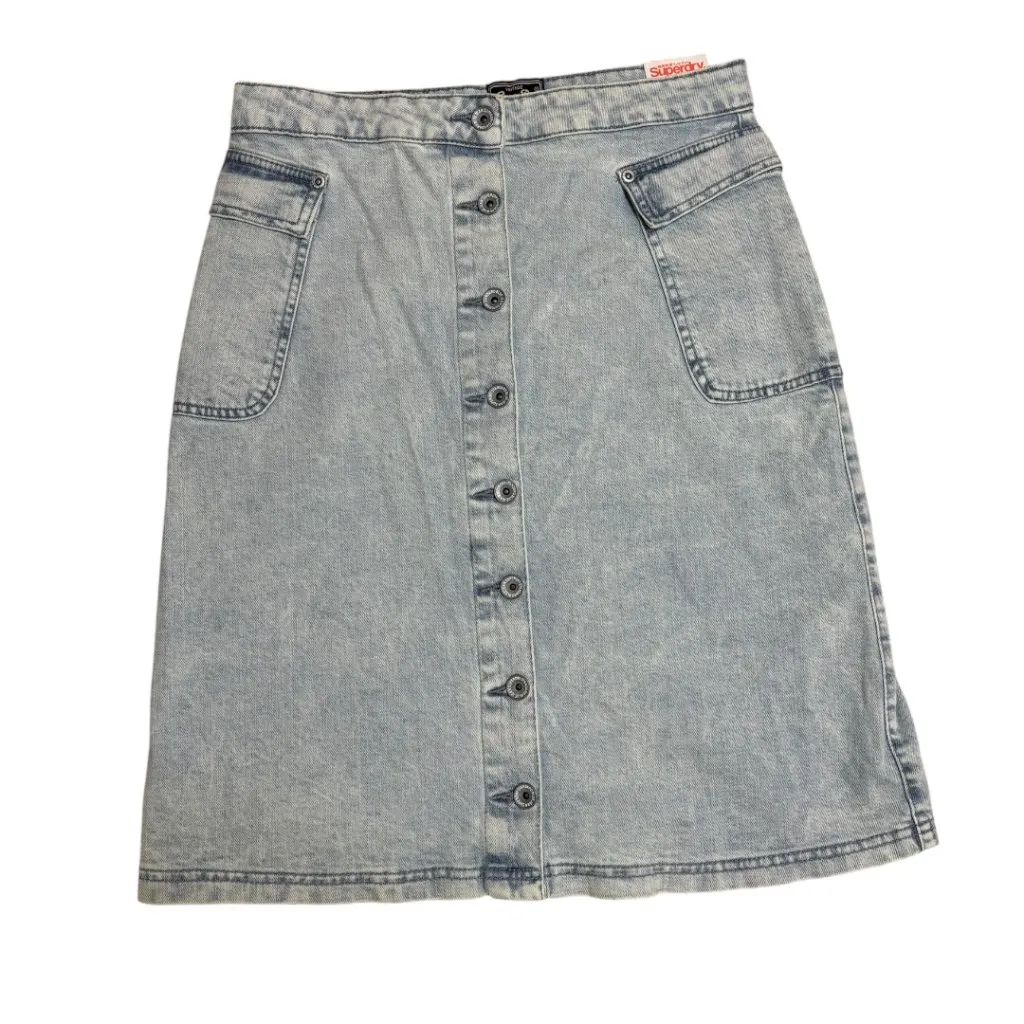 Superdry Light Blue Cargo Pocket Denim Skirt - Image 2